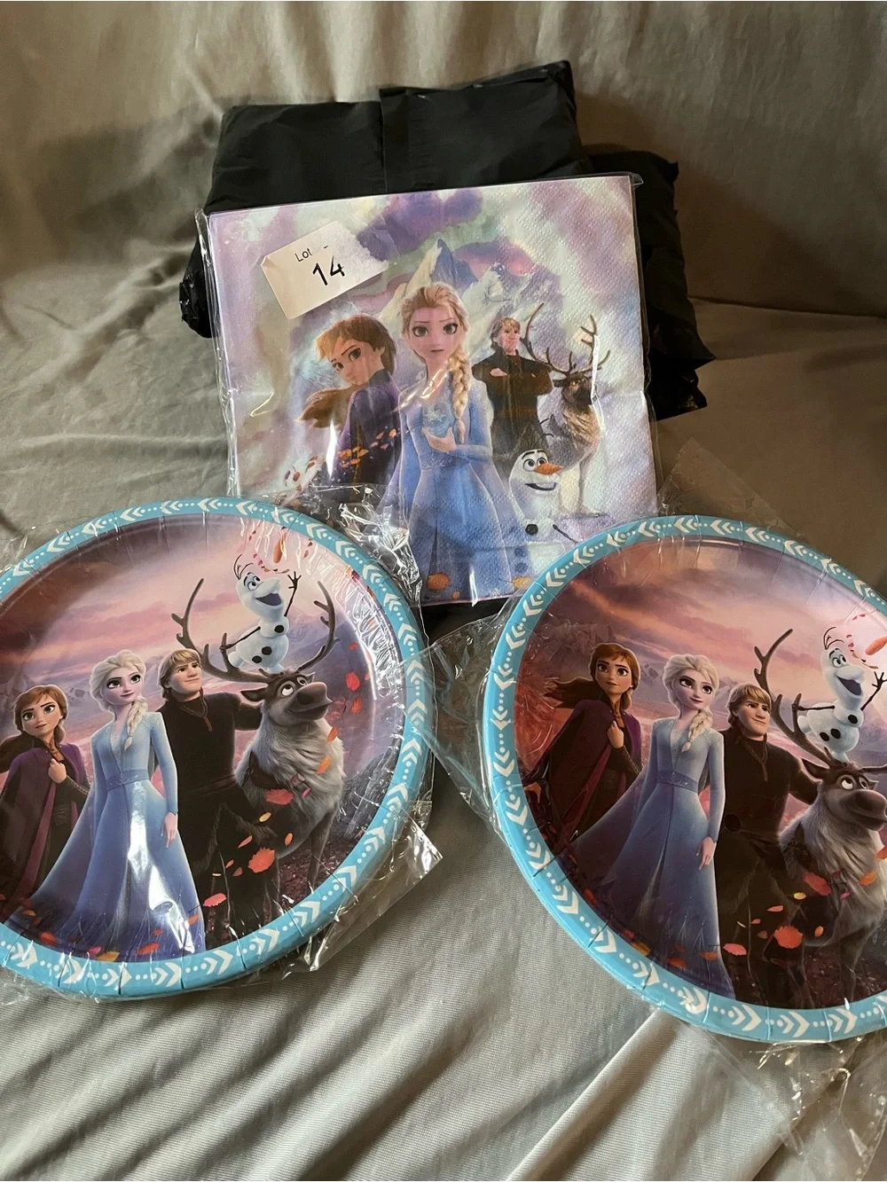 Frozen-Themed Blue Party Plates and Napkins Set Bundle